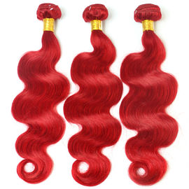 China Rote Farbkörper-Wellen-brasilianisches Haar-peruanisches Jungfrau-Menschenhaar 12&quot; bis 26&quot; kein Verschütten fournisseur