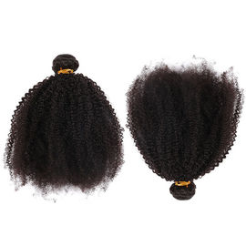 China Afro-rollt verworrenes gelocktes Haar-brasilianisches Jungfrau-Menschenhaar natürliche schwarze Farbe keine Verwicklung zusammen fournisseur
