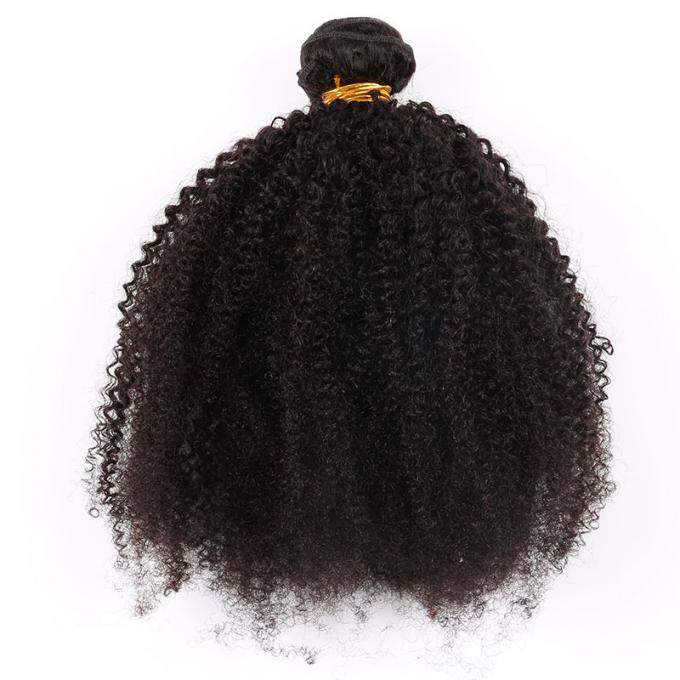 Afro-rollt verworrenes gelocktes Haar-brasilianisches Jungfrau-Menschenhaar natürliche schwarze Farbe keine Verwicklung zusammen