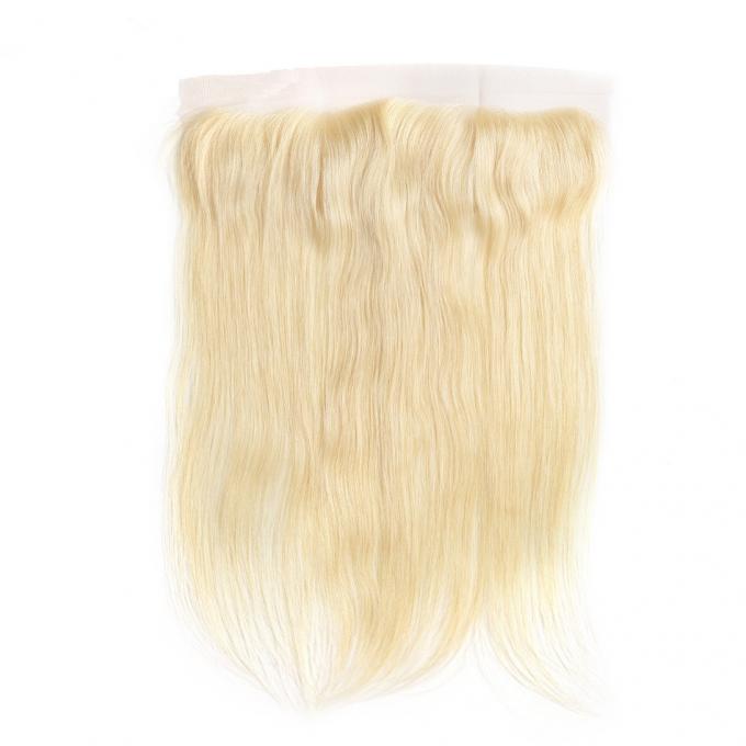 Ohr Spitze-Schließungs-blondes Haar-gerades Jungfrau-Haar-natürlichen der Farbe zu des Ohr-13x4
