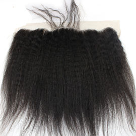 China Schließung Yaki verworrene gerade Spitze-13x4 Remy-Haar-Erweiterungen 100% für schwarze Frauen fournisseur