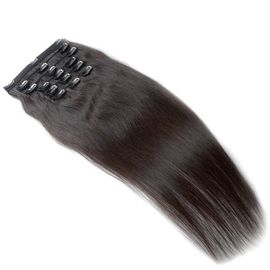 China Natürliches schwarzes Farbe-Remy-Klipp in Haar-Erweiterungs-Jungfrau-Haar 100% mit 6 Stücken fournisseur