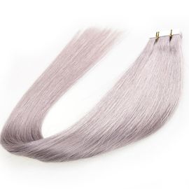 Brasilianische Jungfrau-Kleber PU-Band-Haar-Erweiterungen für dünnes Haar, graue Farbe