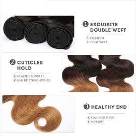Ton Ombre-Haar-Erweiterungen des Brasilianer-3, Ombre-Menschenhaar-Bündel fournisseur