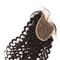 Brasilianisches Jungfrau-Haar-gelockte Beschaffenheits-Spitzen-Spitze-Schließung 4&quot;“ Größe der Spitze-x4 für schwarze Dame fournisseur