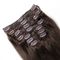 Dunkelbraunes brasilianisches Menschenhaar-Klipp der Farbe#2 im Haar-Erweiterungs-Häutchen richtete 8pcs 120 Gramm aus fournisseur