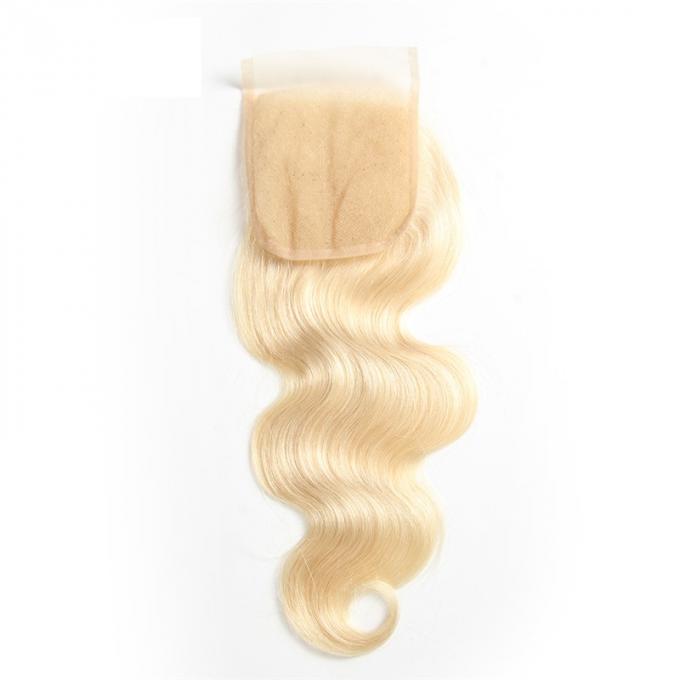 Blondes Körper-Wellen-Spitze-Schließungs-Baby-Haar-brasilianisches wirkliches Menschenhaar der Farbe#613