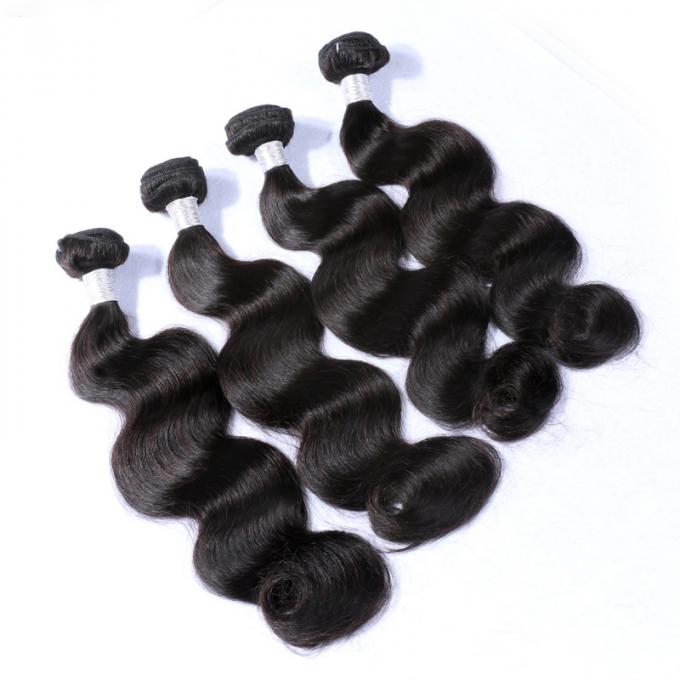 Natürliche schwarze peruanische Jungfrau-Haar-Einschlagfäden der Menschenhaar-Körper-Wellen-100% ursprüngliche