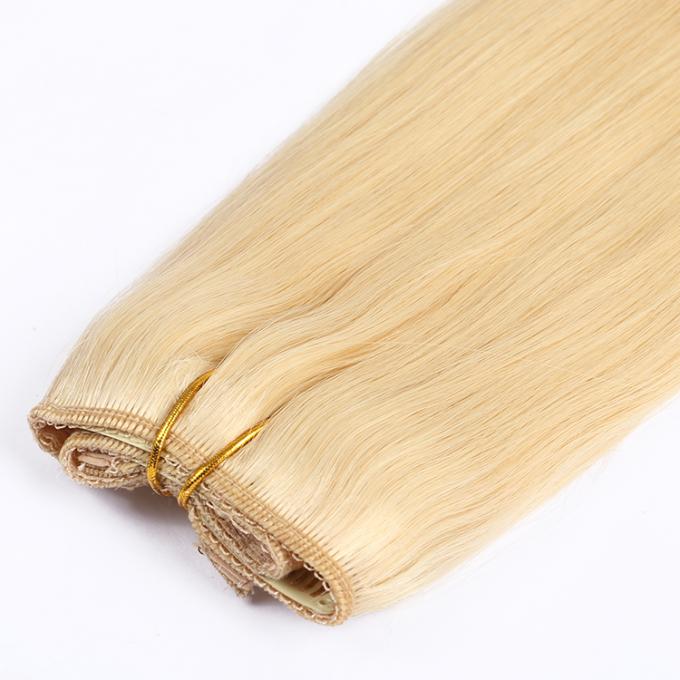 Dauerhafte Farbhalos der Blondinen-#613 schlagen in Haar-Erweiterungs-seidigem gerade Menschenhaar-Material 100% leicht