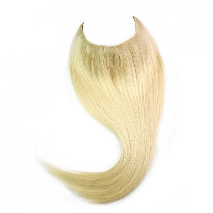 Brasilianisches Jungfrau-Menschenhaar-einteiliger Halo-leichter Schlag blonden der Farbe 120Gram in der Haar-Erweiterungs-#613